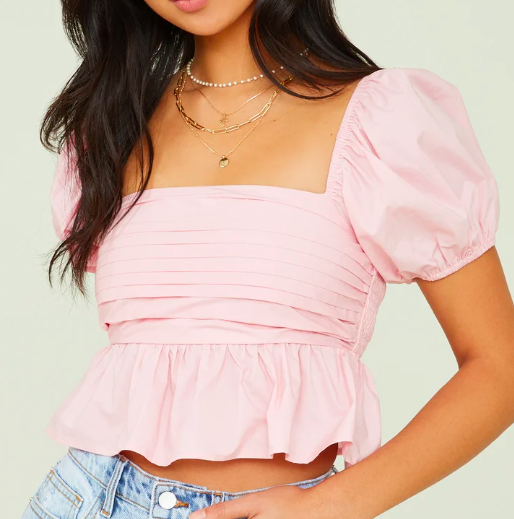 spring fashion pink top